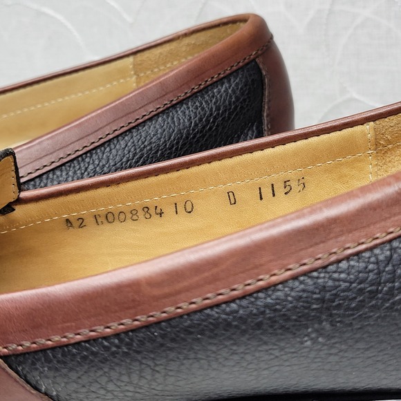 Cole Haan Kiltie Loafers Mens 10D Black Brown Leather Fringe Braided Buckle main image 7